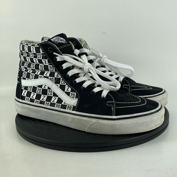 Vans Sk8-Hi Black/White Suede Canvas Athletic Skates Shoes Men’s Size 10.5 - Picture 3 of 12
